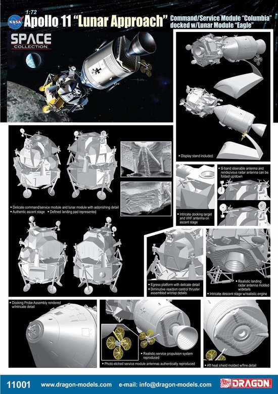 Apollo 11 Lunar Approach. Modellbausatz  1/72.