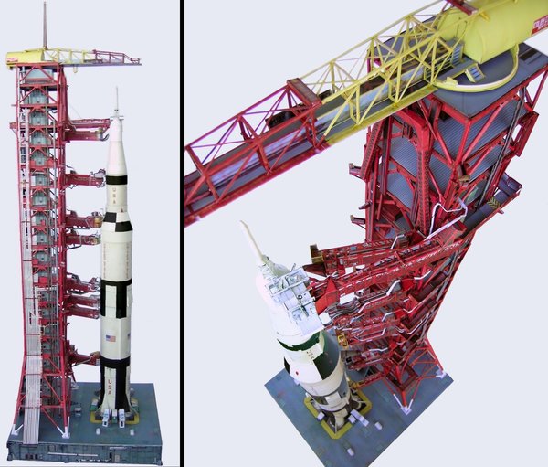 Launch Umbilical Tower (LUT) für DRAGON Saturn V. Kartonmodellbausatz 1/72.
