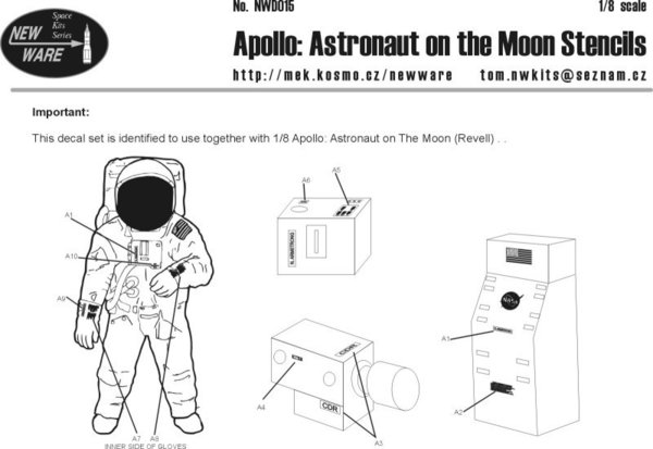 Apollo: Astronaut on the Moon. Aufkleber 1/6. NWD015