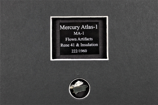 MERCURY ATLAS 1 . Gerahmte Präsentation mit Fragment.
