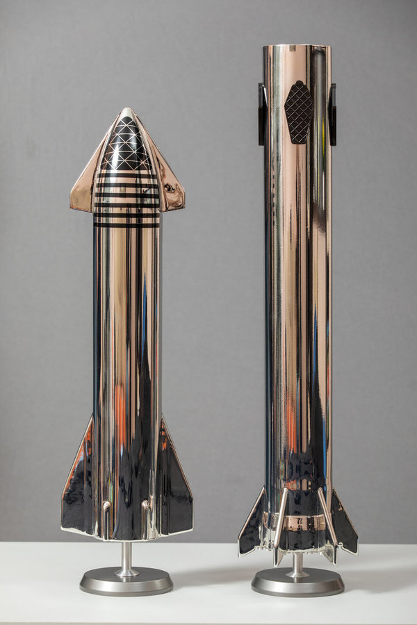 Starship und Super Heavy CHROME VERSION. Space X. 1/100.