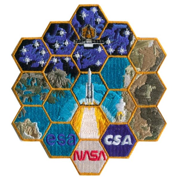 James Webb Space Telescope.  Stoffemblem